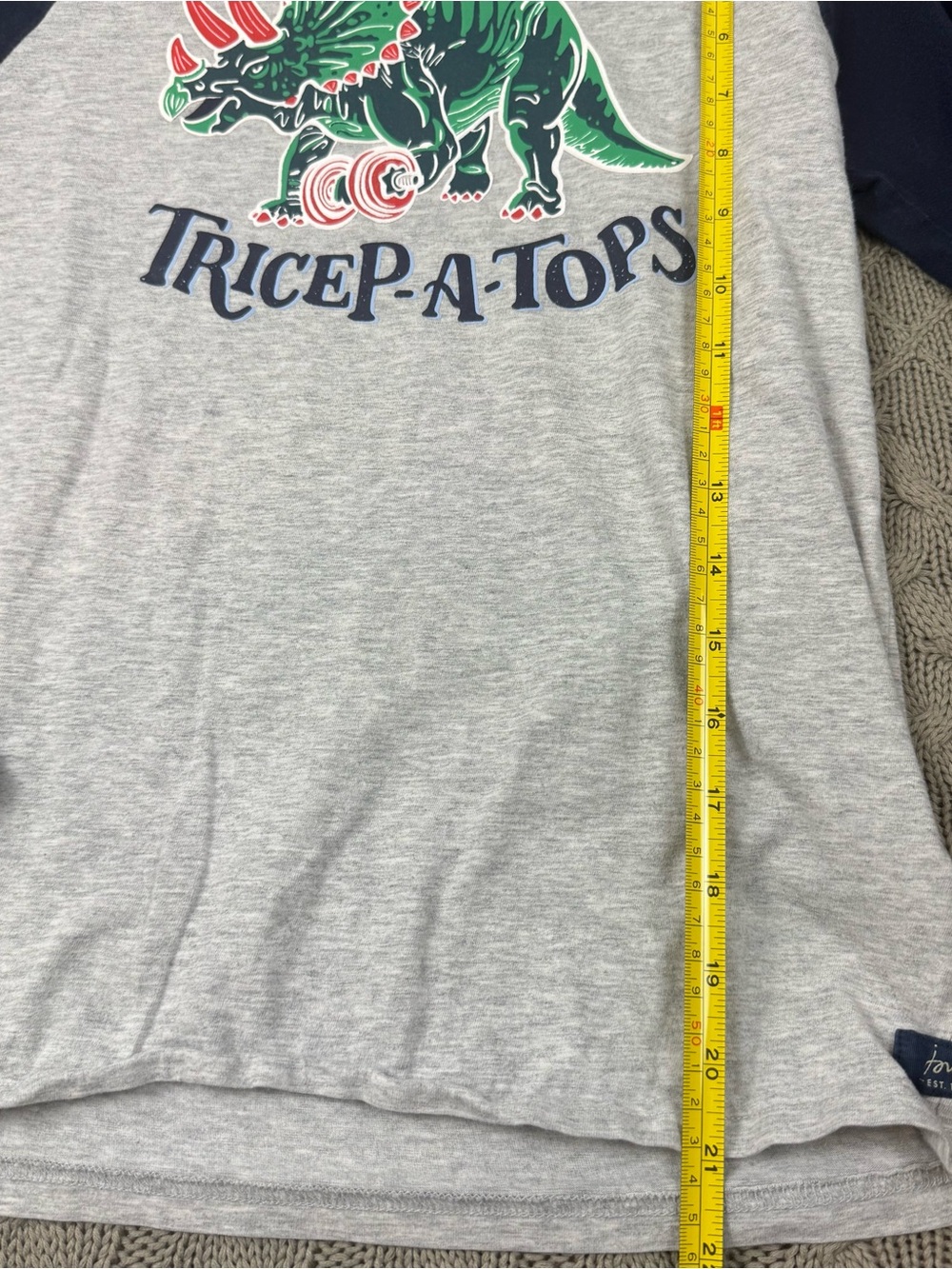 Joules Boys Youth Tricep-A-Tops Dinosaur Graphic Raglan Shirt ~ 11/12 - Picture 5 of 11